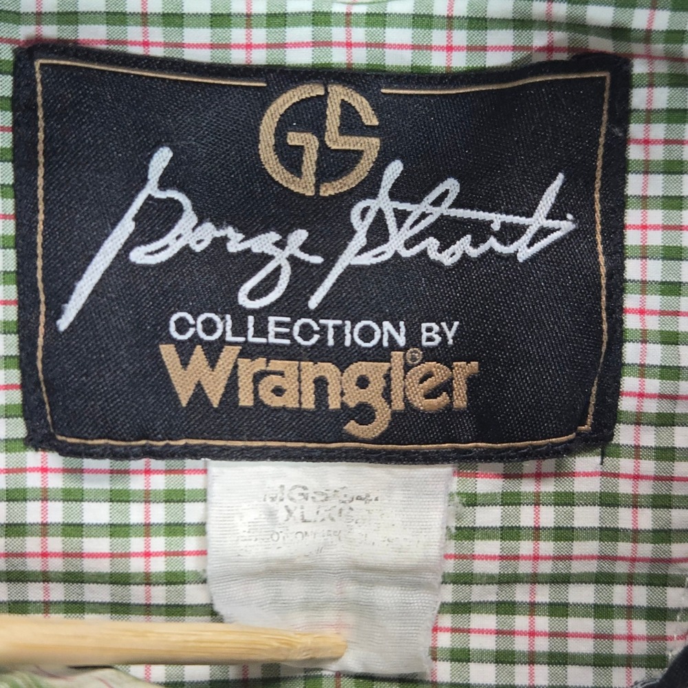 Wrangler George Strait Plaid Button Down Shirt Men XL Green Western Pearl Snap - Picture 7 of 10